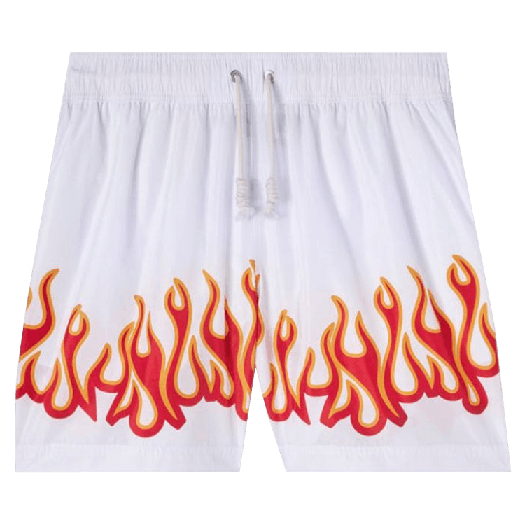 Palm Angels Burning Flames Print Swim Short 'White/Red'