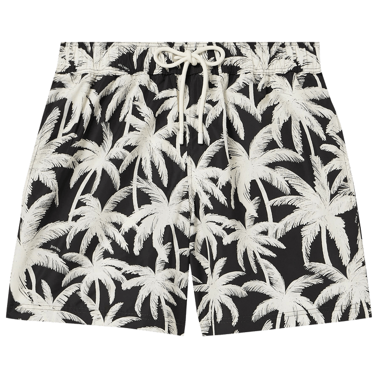 Palm Angels Palms All Over Swim Shorts 'Black/Off White'