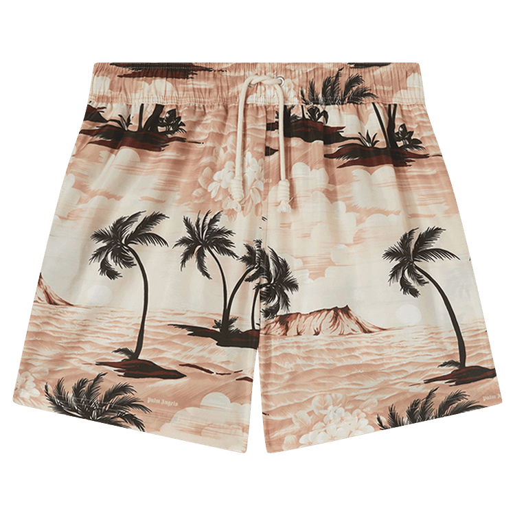 Palm Angels Hawaiian Dream Swimshorts 'Beige/Black'