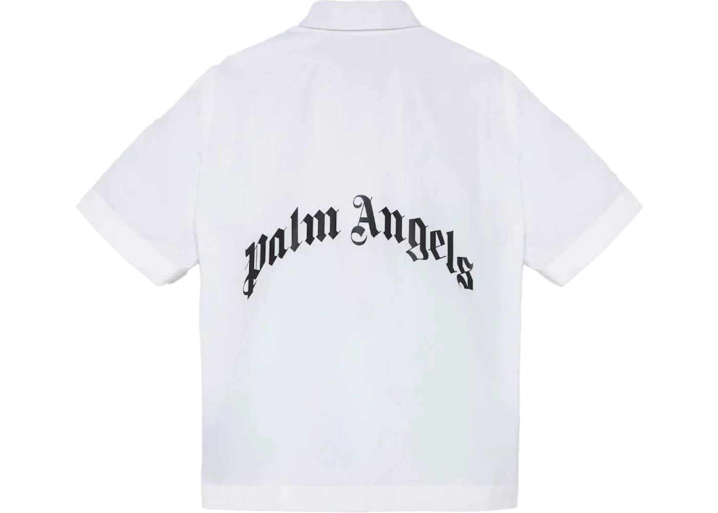 Palm Angels Curved Logo Bowling Shirt White