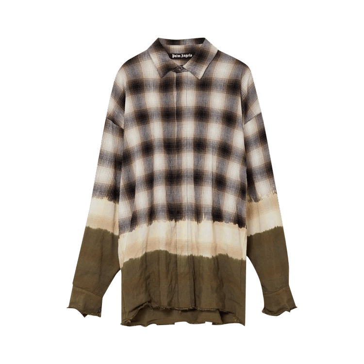 Palm Angels Bleached Curved Logo Shirt 'Black/White'