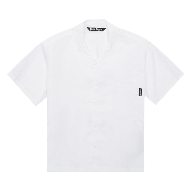 Palm Angels Curved Logo Short-Sleeve Shirt 'White'