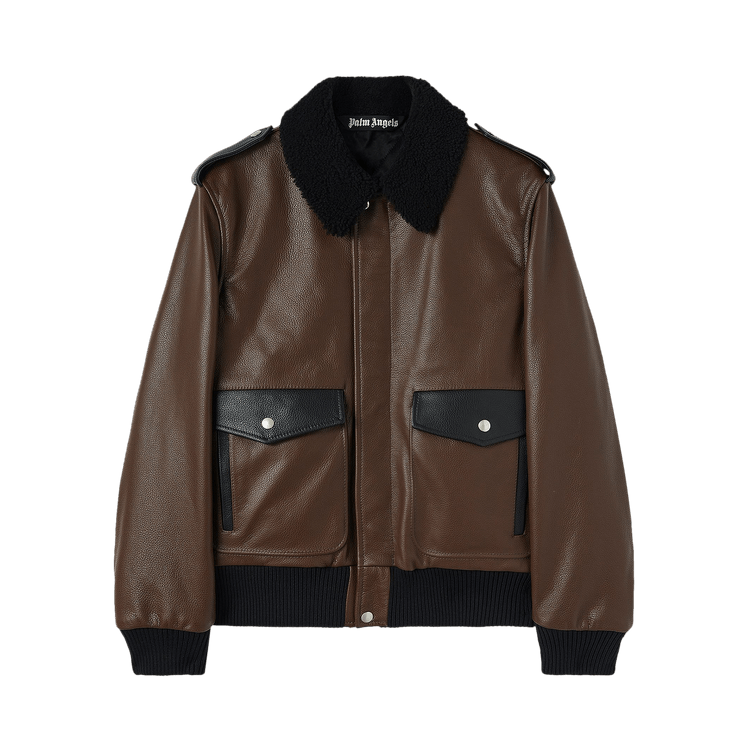 Palm Angels x Haas MoneyGram Racing Aviator Jacket 'Brown/Black'