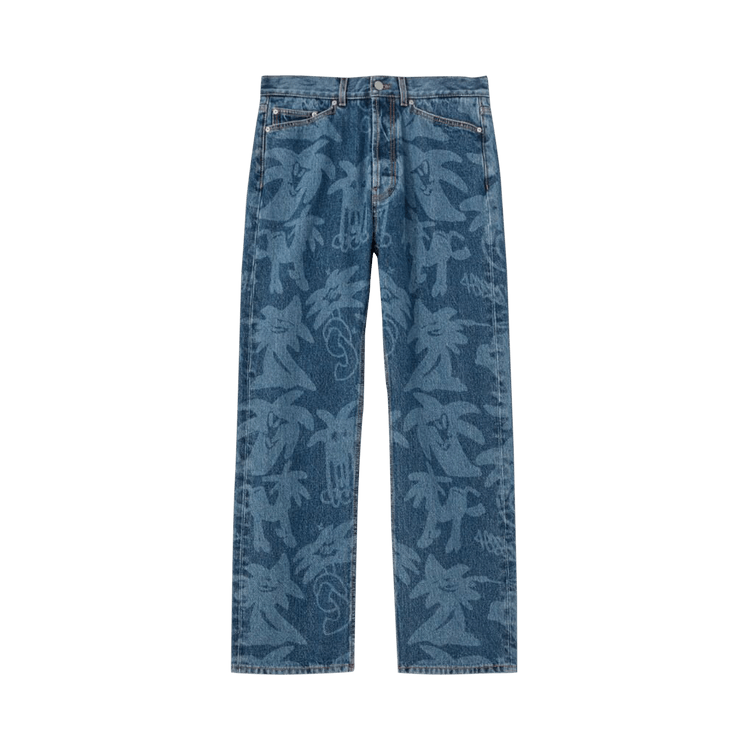 Palm Angels Palmity All Over Laser Denim Jeans 'Blue'