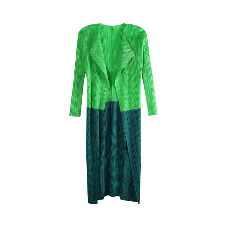 Pleats Please Issey Miyake Swing Cardigan 'Green'