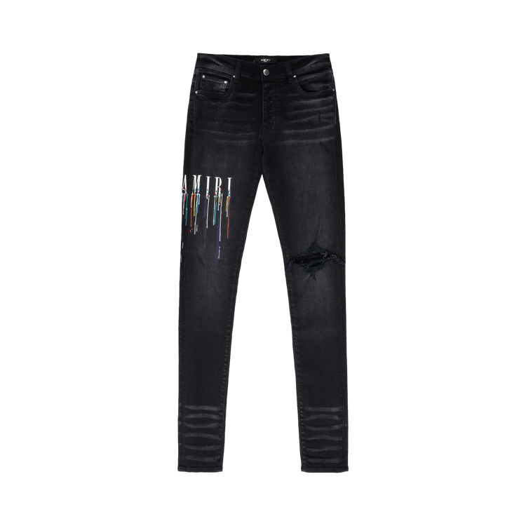 Amiri Paint Drip Logo Jean 'Aged Black'