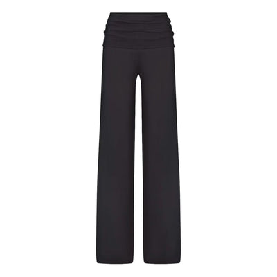 (WMNS) Nike x SKIMS Stretch Knit Foldover Wide Leg Pant 'Obsidian'