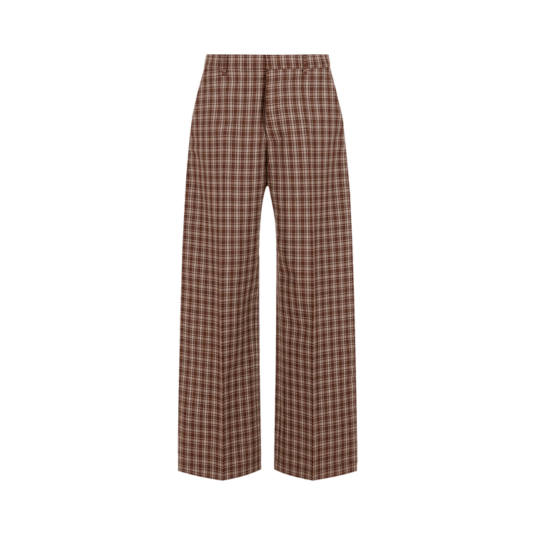 Marni Check Grain De Poudre Wool Trousers 'Maroon'