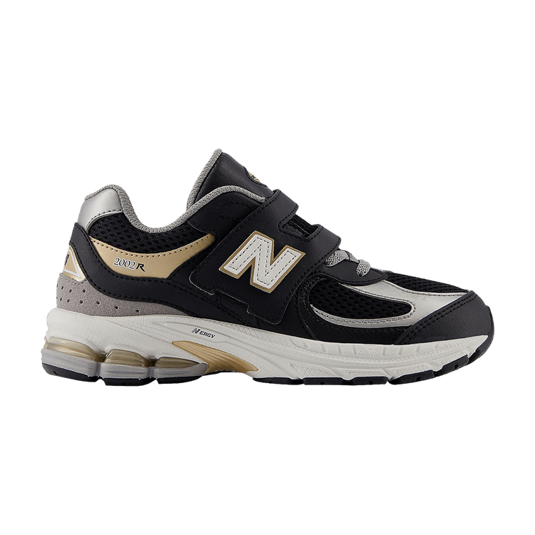 New Balance 2002R Hook & Loop Little Kid Wide 'Black Sea Salt Gold'