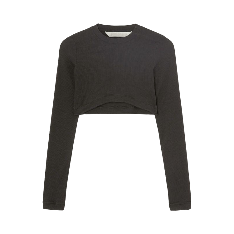 Palm Angels Fitted Ribbed Long-Sleeve Tee 'Black'