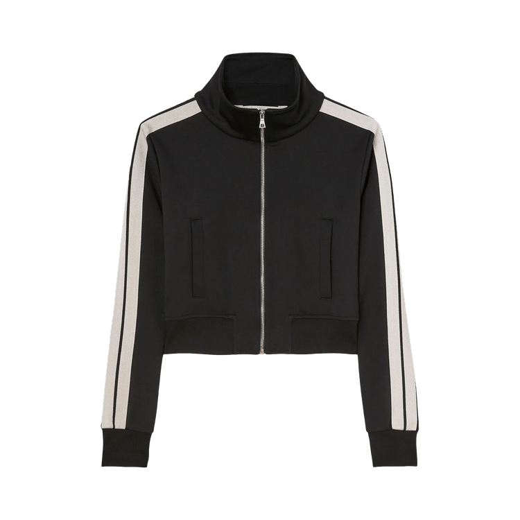 Palm Angels High Neck Track Jacket 'Black/Off White'