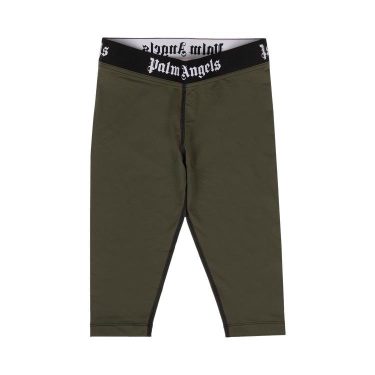 Palm Angels Knee Length Cyclist Leggings 'Military Green'