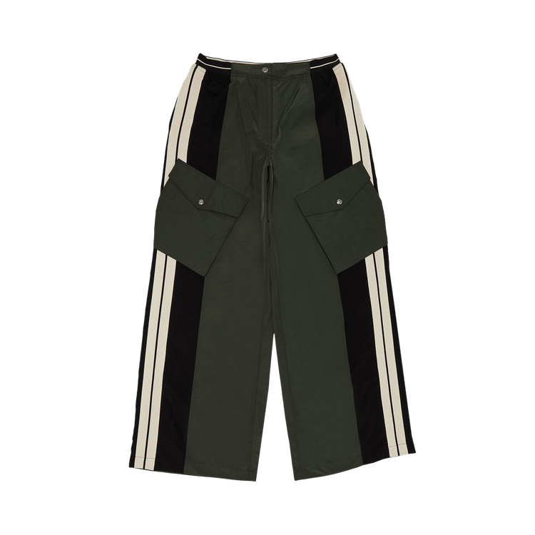 Palm Angels Colorblock Cargo Pants 'Forest Green/Black'