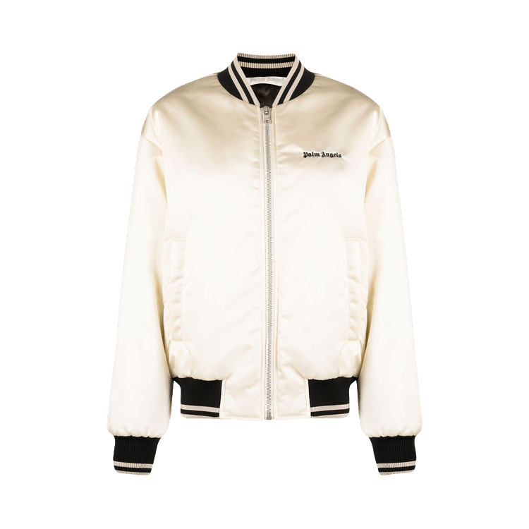 Palm Angels Classic Logo Bomber Jacket 'Light Biege/Black'