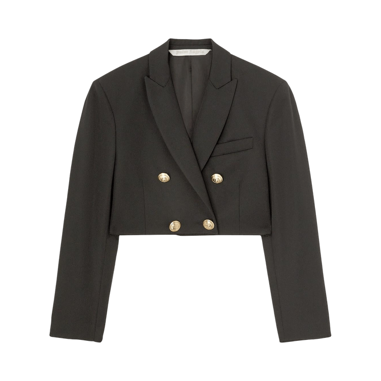 Palm Angels Cropped Boyfriend Blazer 'Black/Gold'