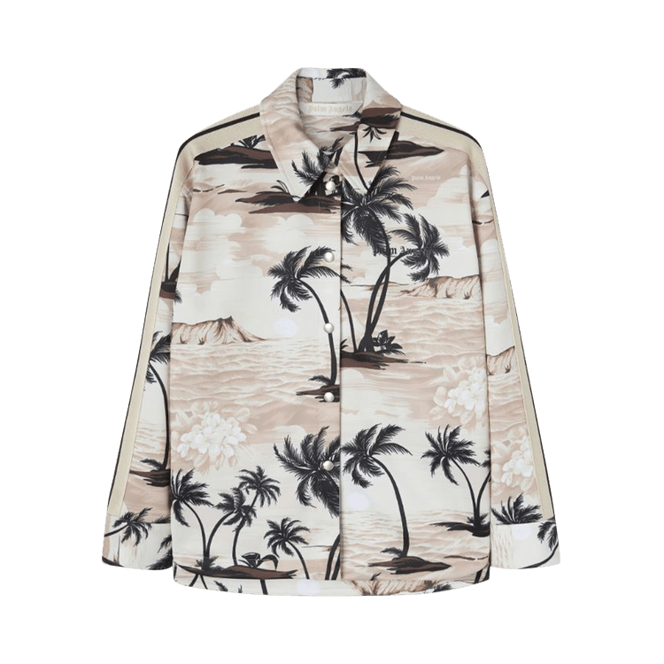 Palm Angels Hawaiian Track Shirt 'Beige/Black'