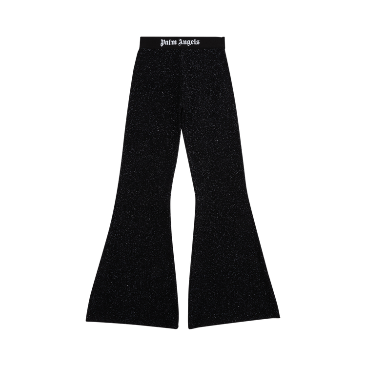 Palm Angels Logo Tape Lurex Pants 'Black/Black'
