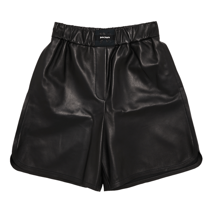Palm Angels Monogram Leather Shorts 'Black'