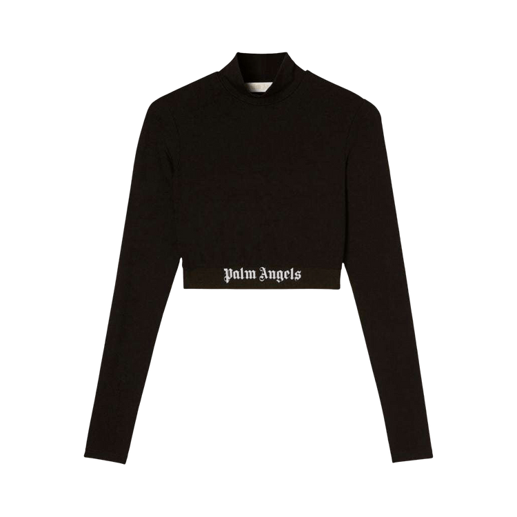 Palm Angels Mockneck Logo Top 'Black/White'