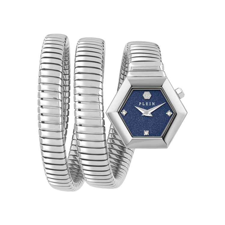 Philipp Plein $nake Hexagon Crystal Watch 'Stainless Steel'