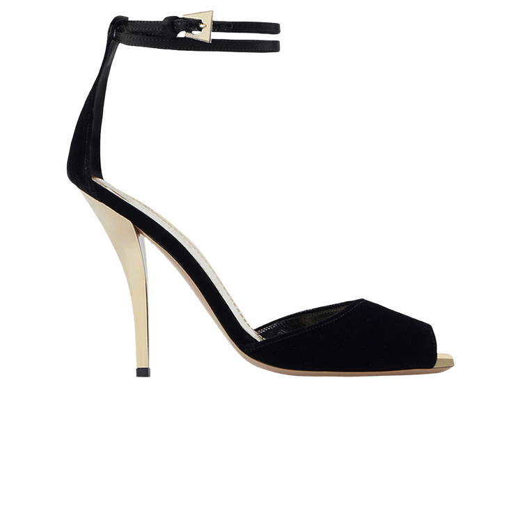 Paris Texas Wmns Jessica Open Toe Ankle Strap Sandal 'Black Gold'