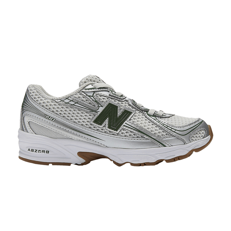 New Balance 740 Bungee Lace Little Kid 'Silver Metallic Dark Alpine Green'