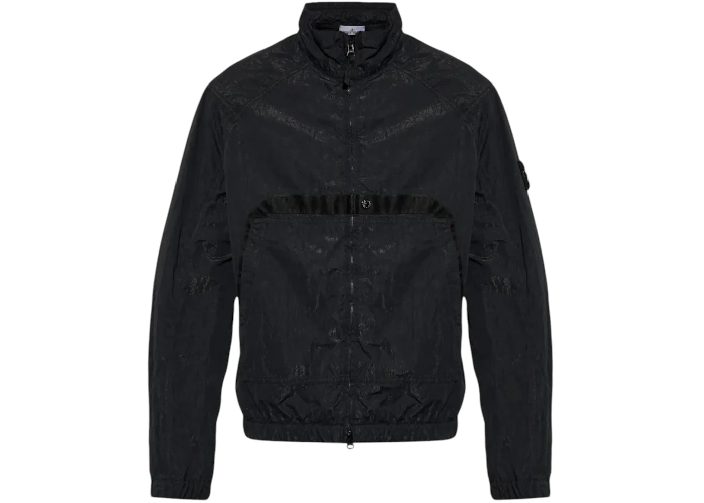 Stone Island Q100009 Warp Rib Nylon-TC with Anti-Drop Finish Stand Collar Jacket Black