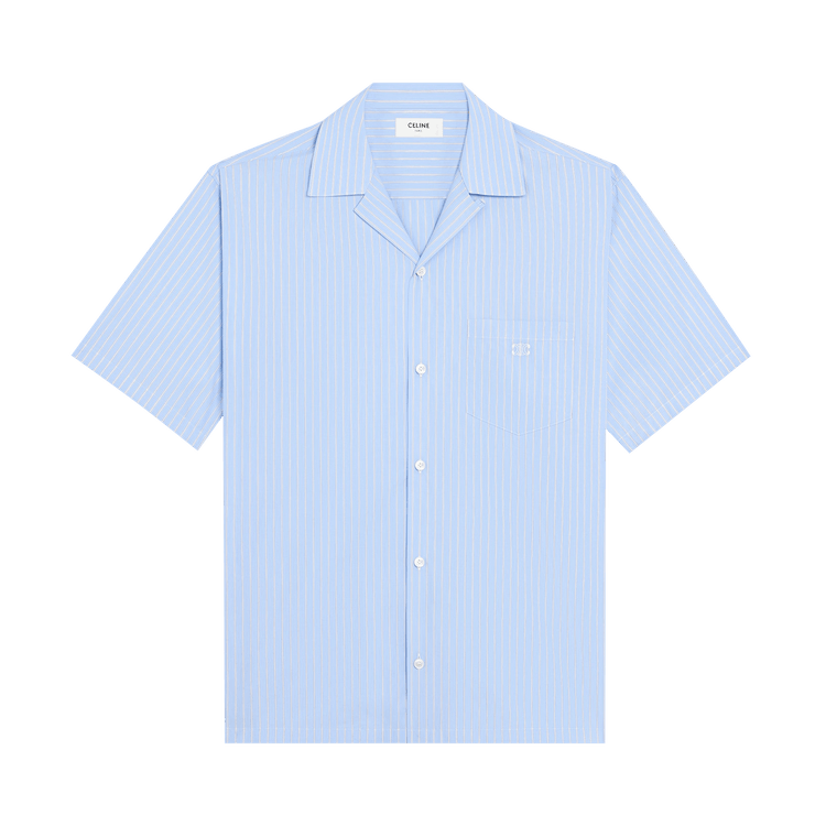 CELINE Bowling Shirt 'Craie/Ciel/Navy'
