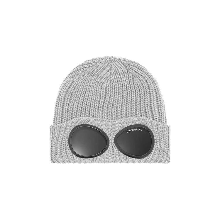 C.P. Company Knit Cap In Extrafine Merino Wool 'Moon Melange'