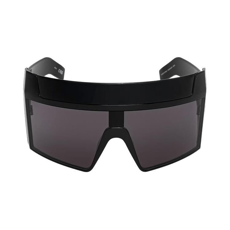 Rick Owens Rev Shiny Sunglasses 'Temples/Black Lens'