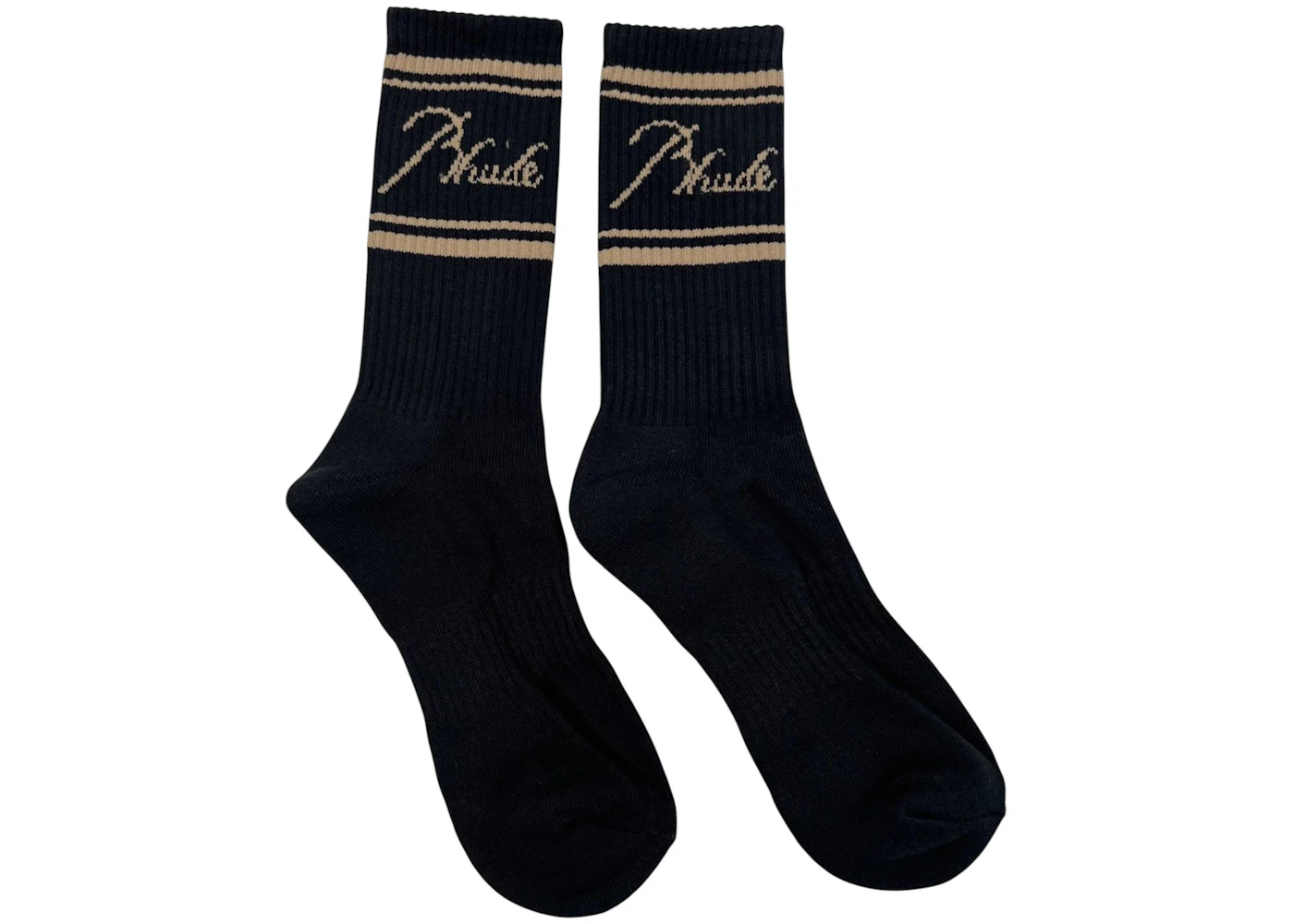 Rhude Script Logo Socks Black/Gold
