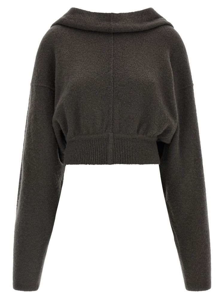 Rick Owens Maglia Cropped Hoodie
