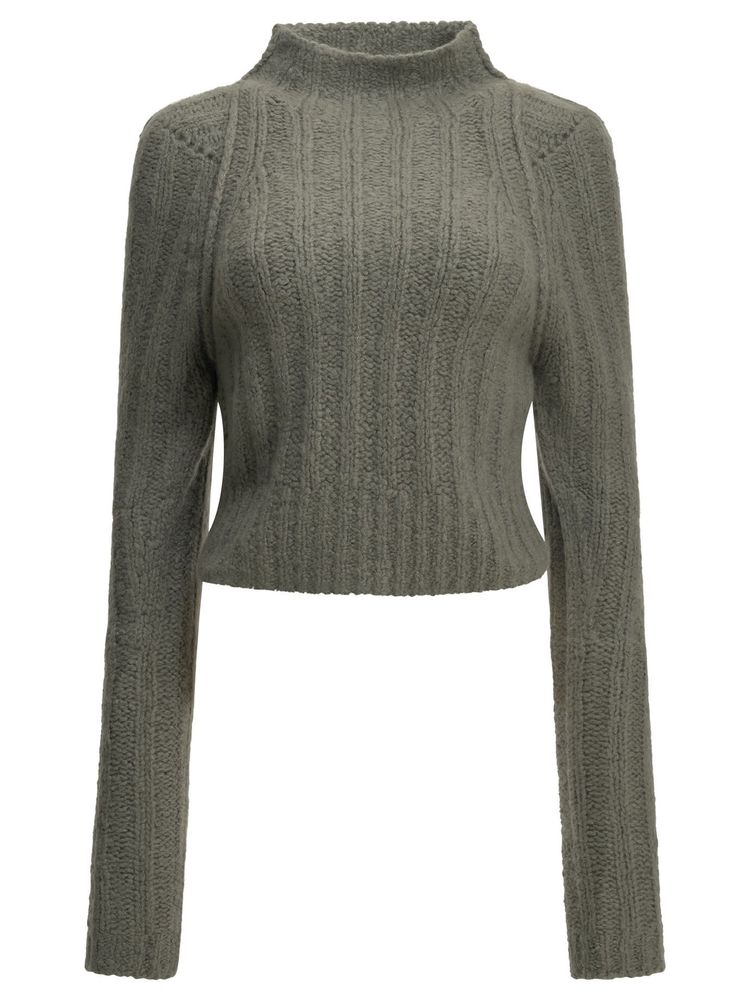 Rick Owens Cropped Mock-Neck Knitted Top