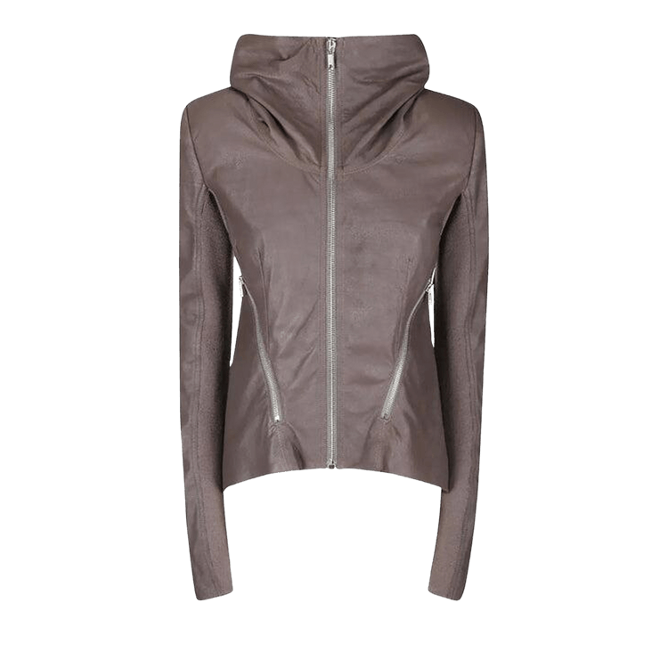 Rick Owens Giacca In Pelle Zipped Naska Biker Jacket 'Darkdust'