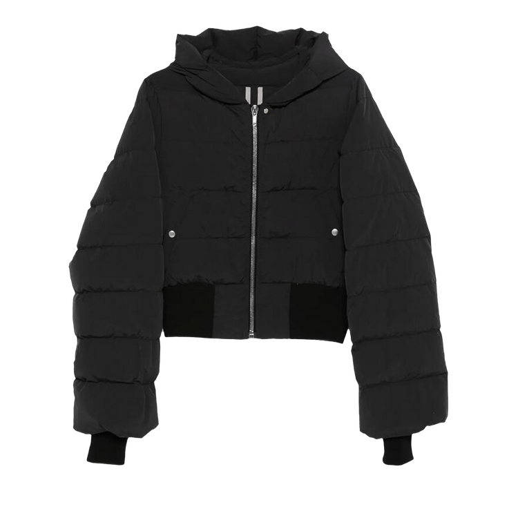Rick Owens Hooded Quilt Jacket 'Black'