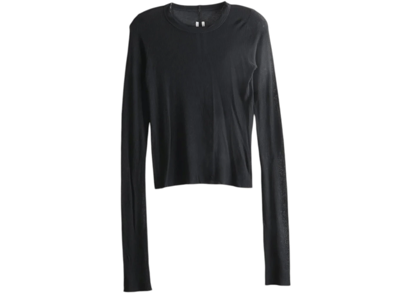 Rick Owens Women's Cropped Rib LS Tee Black
