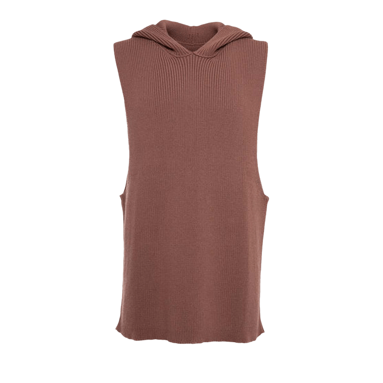 Rick Owens Hooded Tank 'Rosewood'