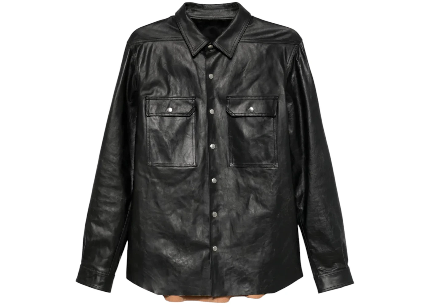 Rick Owens Leather Outershirt Black