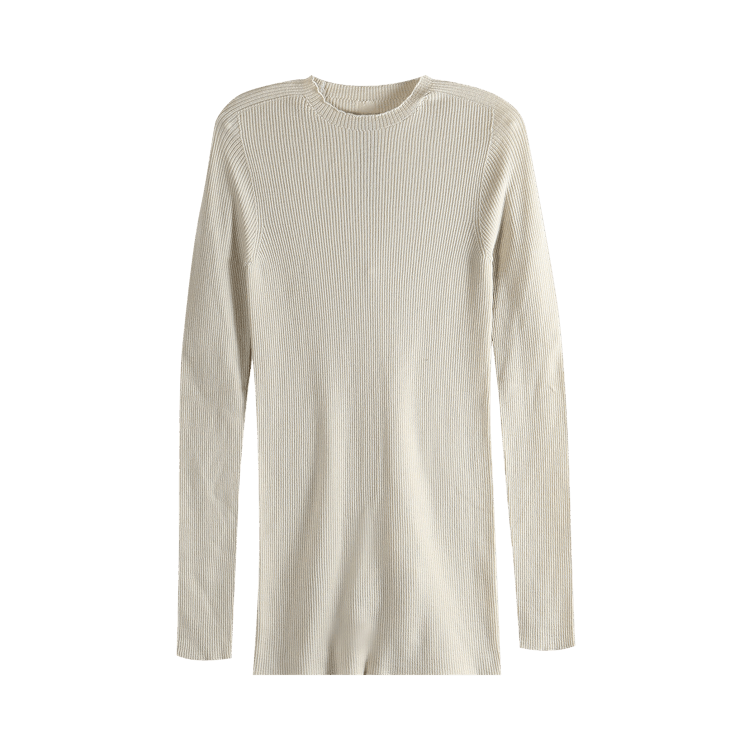 Rick Owens Ribbed Round Neck Top 'Sand'