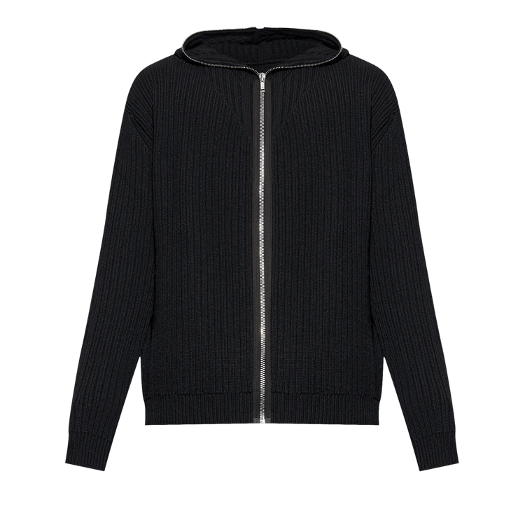 Rick Owens Heavy Wool Zipped Hoodie 'Black'