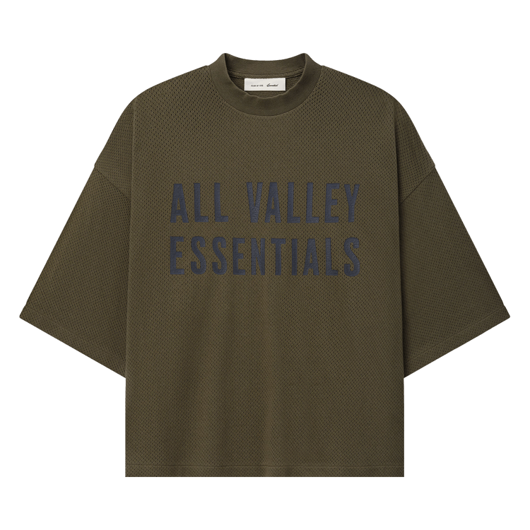 Fear of God Essentials Sport Mesh Merch Tee Boxy Fit 'Moss'