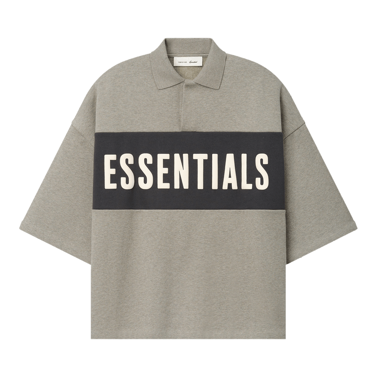 Fear of God Essentials Cropped Panelled Polo 'Seal Heather/Iron Grey'