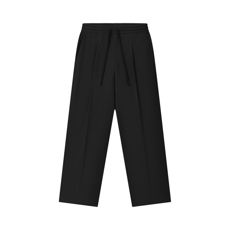 Fear of God Essentials Silk Blend Pleat Front Drawstring Pant 'Vintage Black'