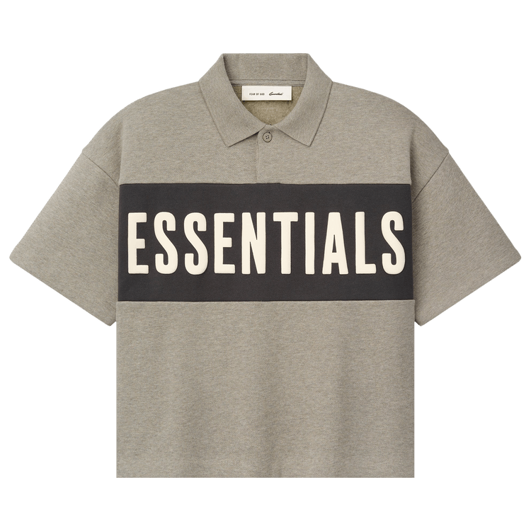 Fear of God Essentials Cropped Polo 'Seal Heather/Iron Grey'