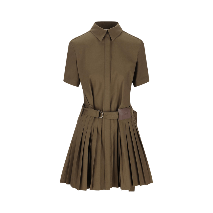 Loewe Pleated Dress 'Khaki Green'