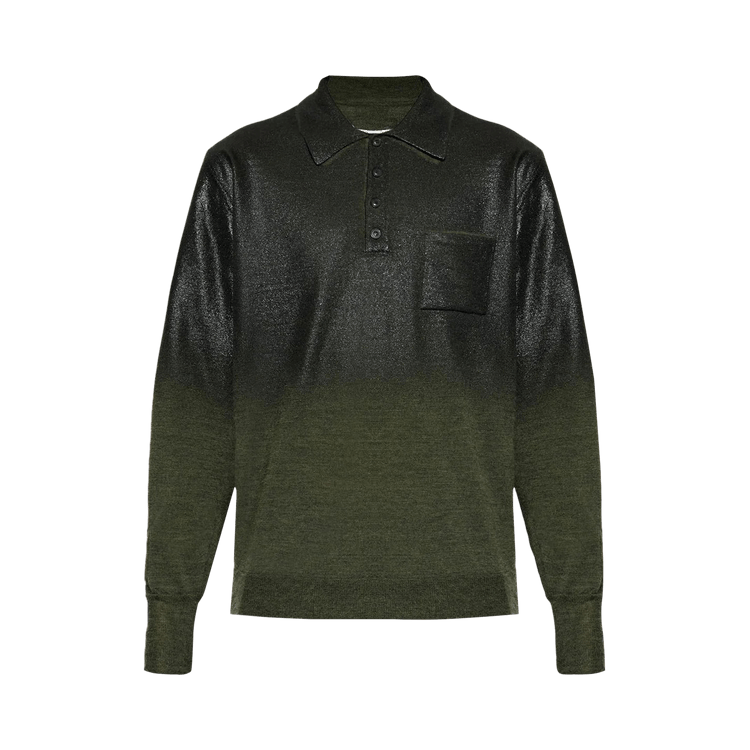 Maison Margiela Coated Polo Sweater 'Green'