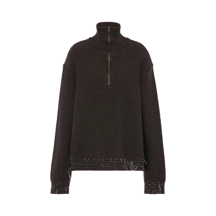 Maison Margiela Quarter Zip Top 'Brown'