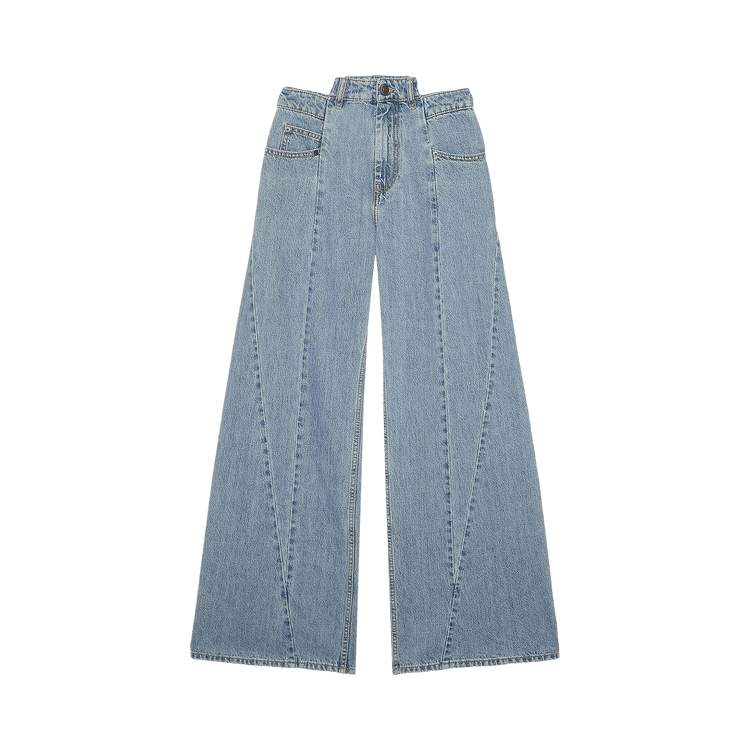 Maison Margiela Decortique Asymmetric Wide-Leg Jeans 'Blue'
