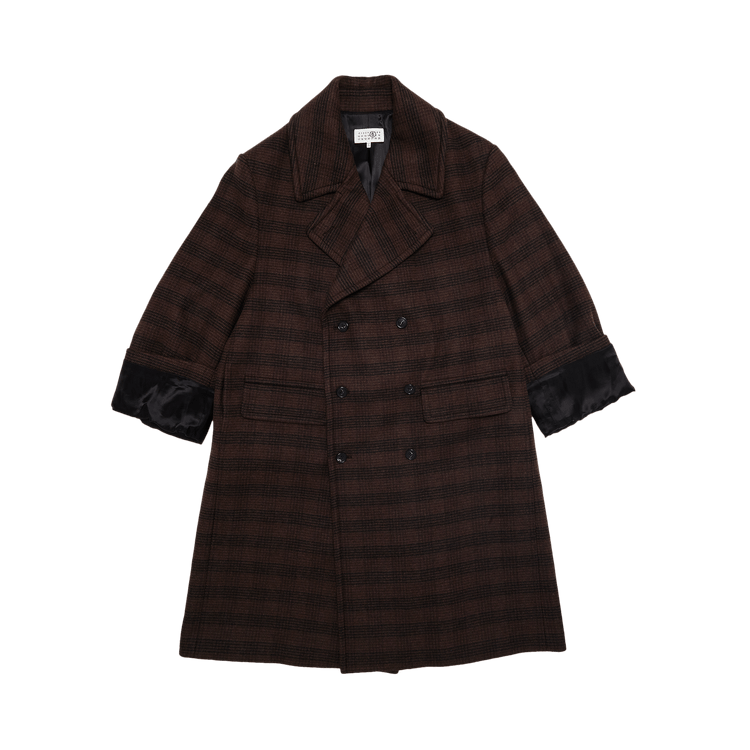 MM6 Maison Margiela Checked Wool Blend Coat 'Brown/Black'