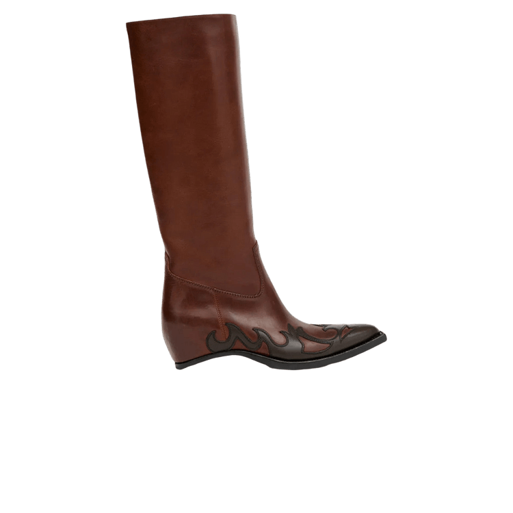 Maison Margiela Wmns Heel-Less Western Knee Boot 'Dark Brown'